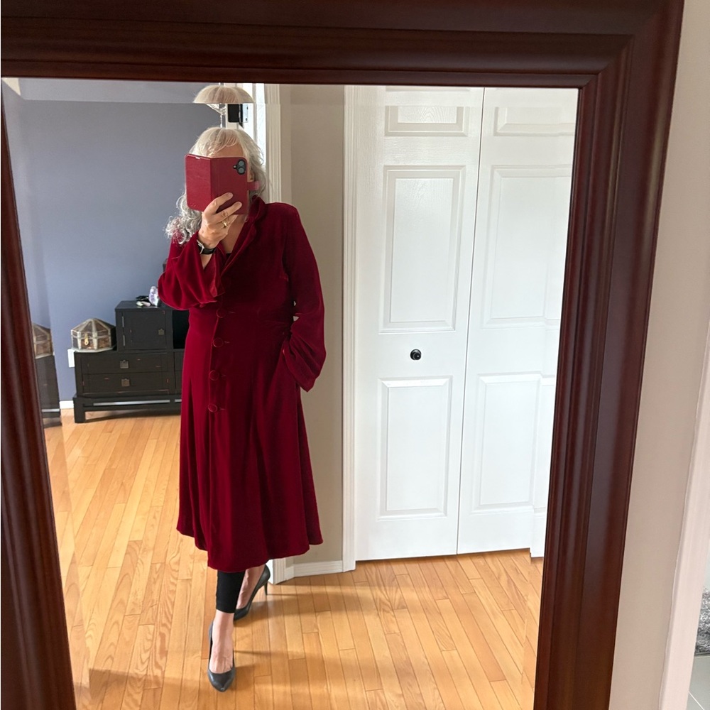 Luxurious Velvet Silk Long Sleeve Coat